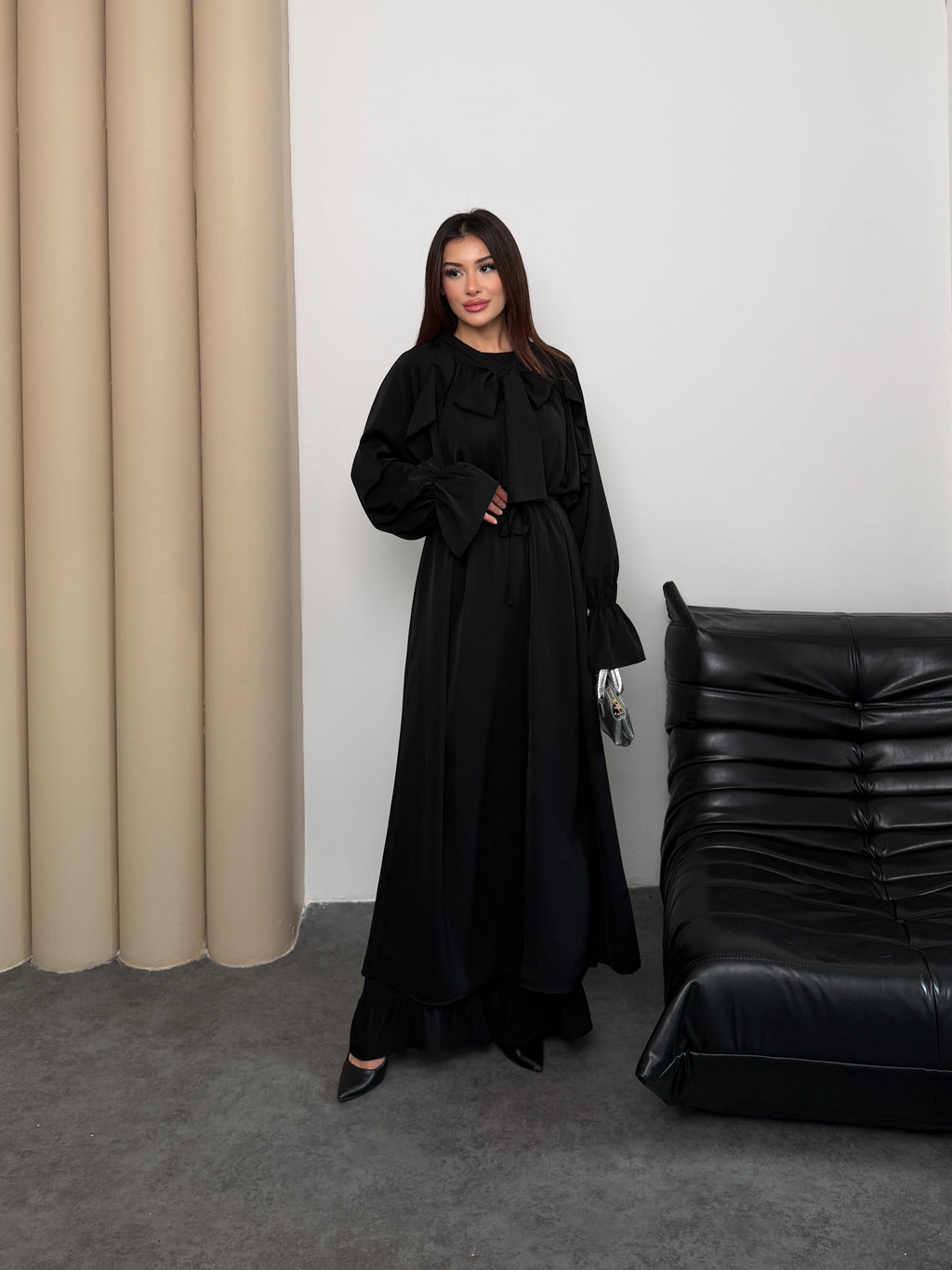 Dubai Krep Volanlı Ferace