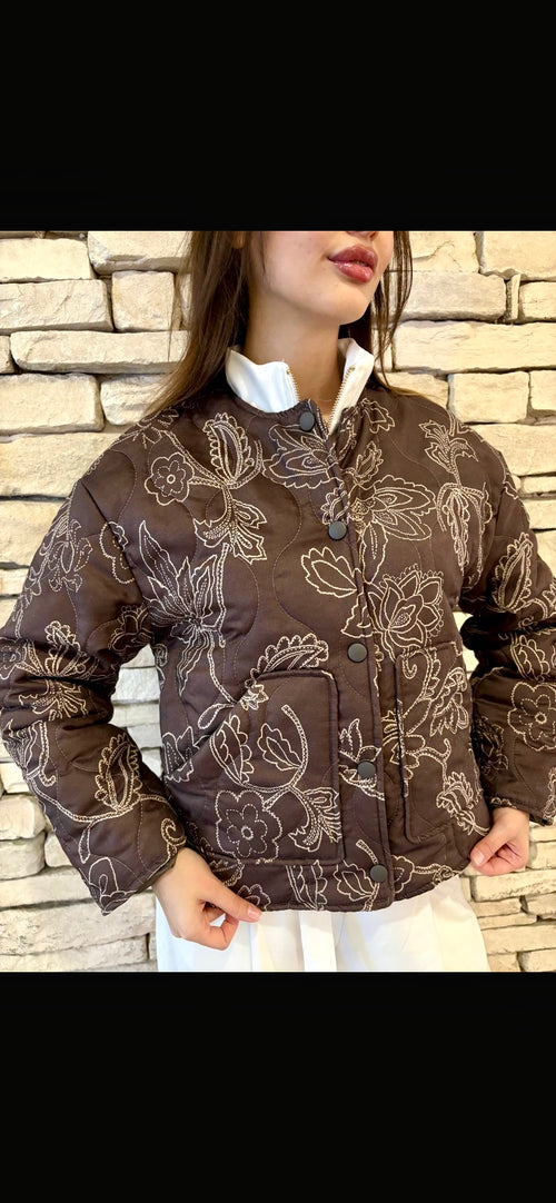 Astarlı Kadın Kahverengi Kapitone  İnce Mont