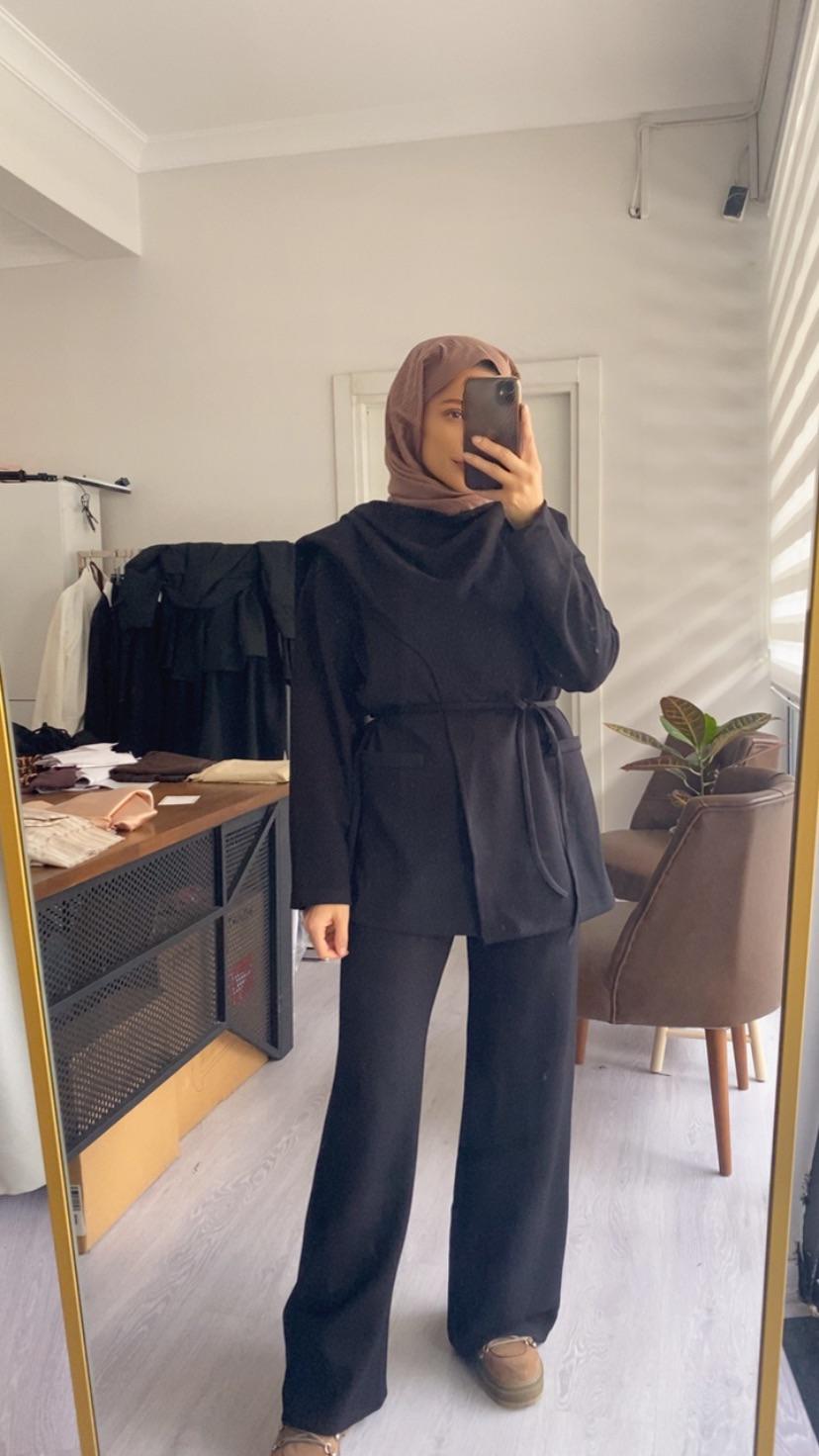 Kadın Pantolon Beli Lastikli Modal Takım